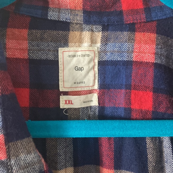 Mens plaid red, white and blue flannel size XXL from Gap - Picture 2 of 6